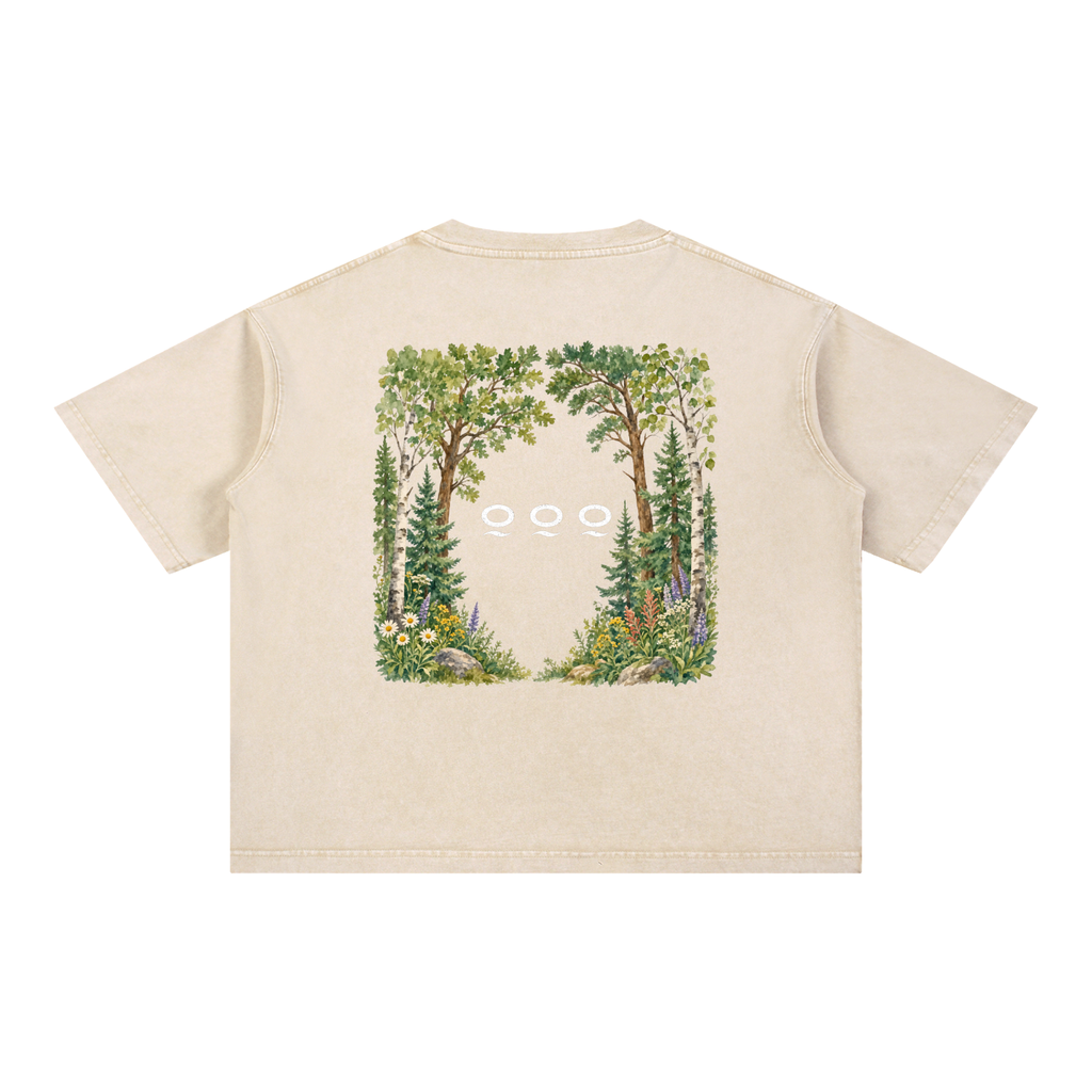 "Foliage" Mineral Wash Boxy T-Shirt