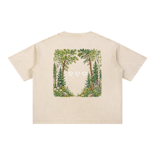 "Foliage" Mineral Wash Boxy T-Shirt